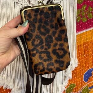 Patricia Nash Leopard Print Crossbody Bag w/ kisslock